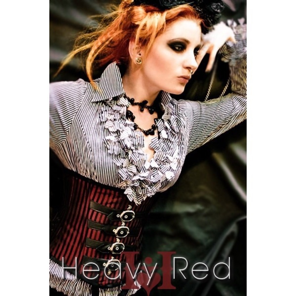Heavy Red Hearts Striped Top